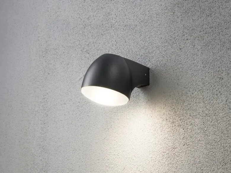 2er Set Außenwandleuchte Downlight FERRERA Alu schwarz, High Power LED, H. 13cm