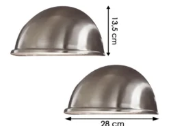 2er Set Außenwandleuchte Downlight TORINO Edelstahl, 28x13,5 cm, Hausbeleuchtung