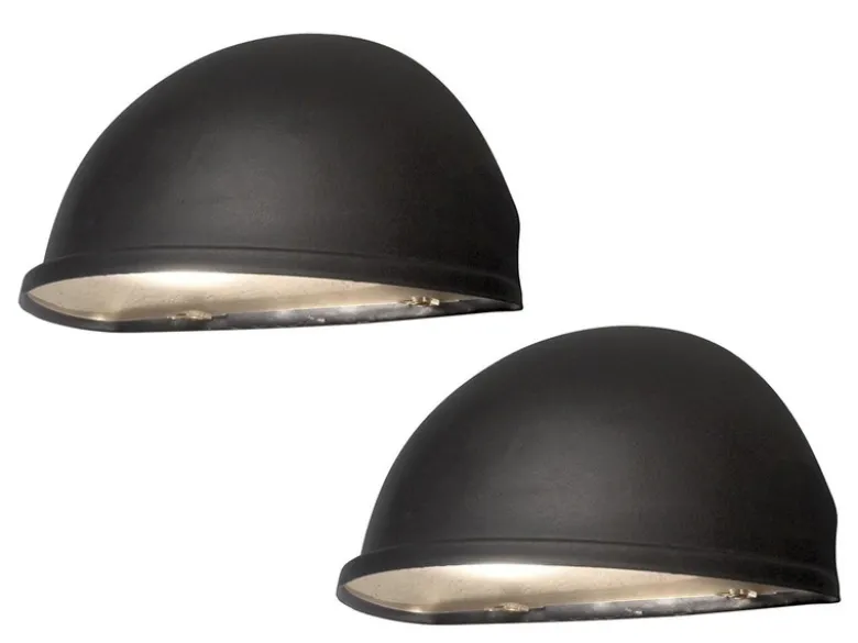 2er Set Außenwandleuchte Downlight TORINO schwarz, 28 x 13,5 cm, Hausbeleuchtung