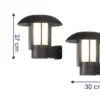 2er Set Außenwandleuchte HEIMDAL, Aluminium schwarz / Glas opal, E27 Fassung