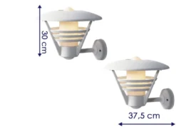 2er Set Außenwandleuchte, Laterne GEMINI weiß / Opalglas, Hausbeleuchtung modern
