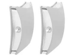 2er-Set Außenwandleuchten aus gebürstetem Aluminium lichtgrau, IP54