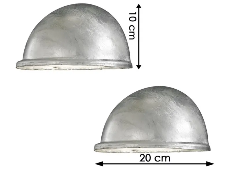 2er Set Außenwandleuchten Downlight TORINO Stahl galvanisiert, Hausbeleuchtung