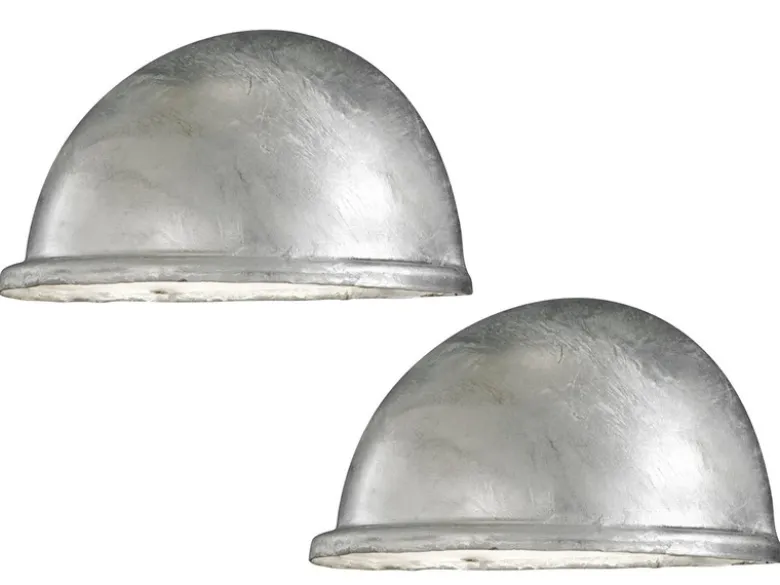 2er Set Außenwandleuchten Downlight TORINO Stahl galvanisiert, Hausbeleuchtung
