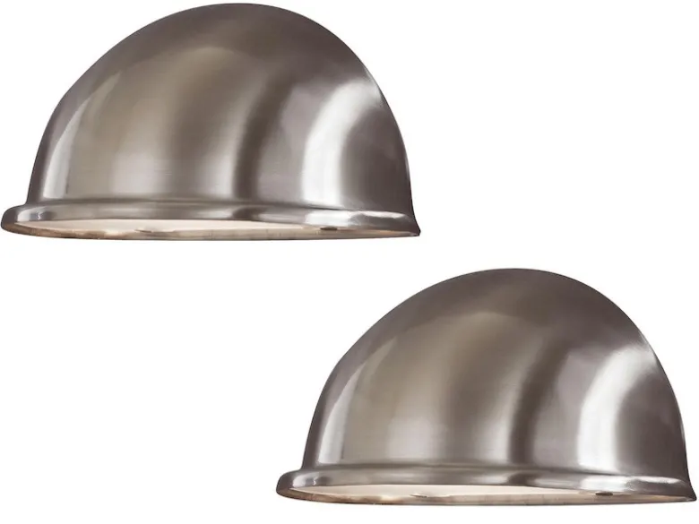 2er Set Außenwandleuchten Downlight TORINO in Edelstahl, Hausbeleuchtung
