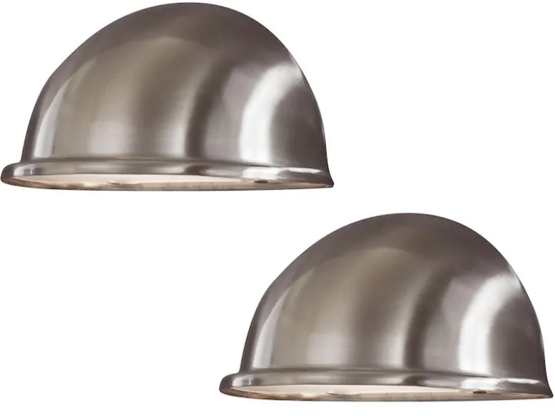 2er Set Außenwandleuchten Downlight TORINO in Edelstahl, Hausbeleuchtung