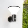 2er SET Außenwandleuchten mit Solar und Strom, Hybrid mit Bewegungsmelder