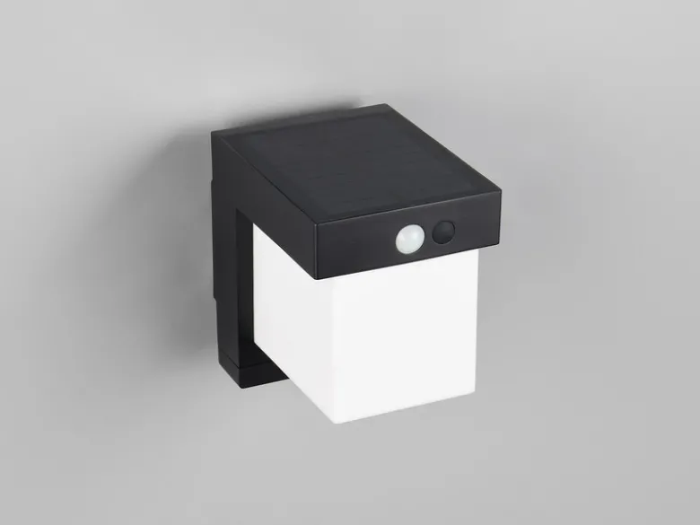 2er SET Außenwandleuchten mit Solar und Strom, Hybrid mit Bewegungsmelder