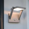 2er SET Außenwandleuchten mit Solar und Strom, Hybrid mit Bewegungsmelder