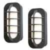 2er Set Außenwandleuchte / Wandlampe LOKE, Alu schwarz lackiert, Acrylglas opal