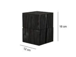 2-er SET aufklappbare LED Tischleuchten aus Holz Weiß & Schwarz, Höhe 16cm