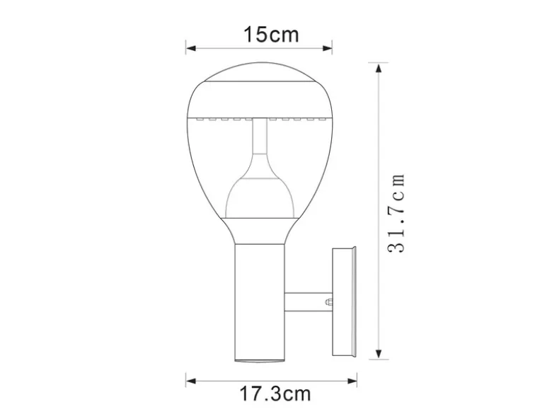 2er Set ausgefallene LED Außenwandleuchten aus Edelstahl in Silber, Höhe 32cm
