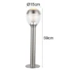 2er Set ausgefallene LED Wegeleuchten aus Edelstahl in Silber, Höhe 59cm