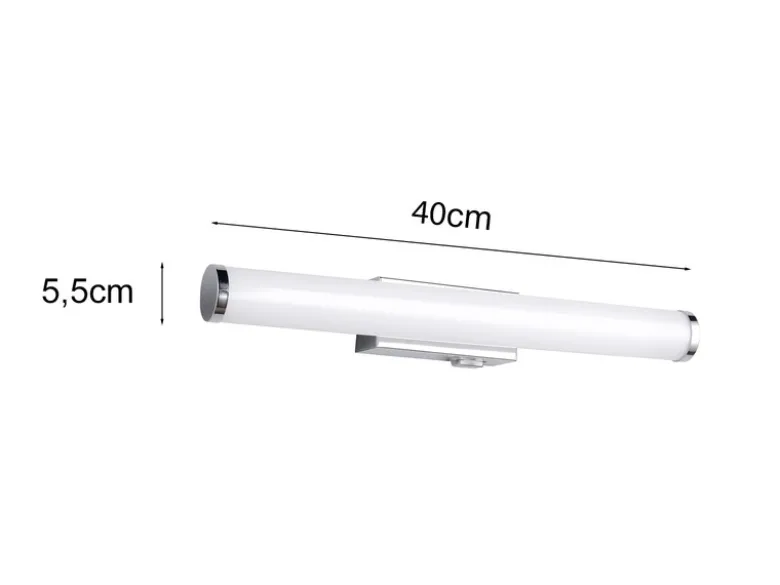2er SET Bad Spiegelleuchten mit Schalter, Licht neutralweiß, Breite 40cm