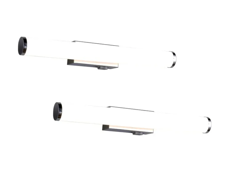 2er SET Bad Spiegelleuchten mit Schalter, Licht neutralweiß, Breite 40cm