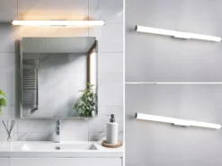 2er SET Bad Spiegelleuchten mit Schalter, Licht neutralweiß, Breite 80cm