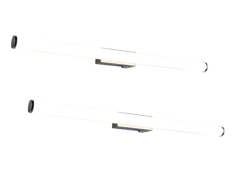 2er SET Bad Spiegelleuchten mit Schalter, Licht neutralweiß, Breite 80cm