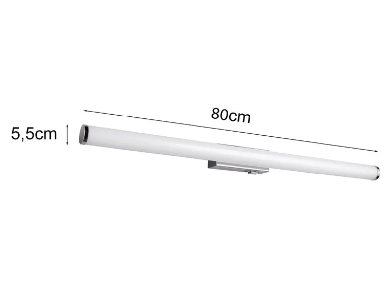2er SET Bad Spiegelleuchten mit Schalter, Licht neutralweiß, Breite 80cm