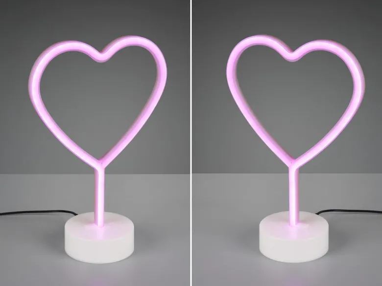 2er SET Deko LED Tischleuchte Herz, Batterie- oder USB betrieben, Höhe 30cm