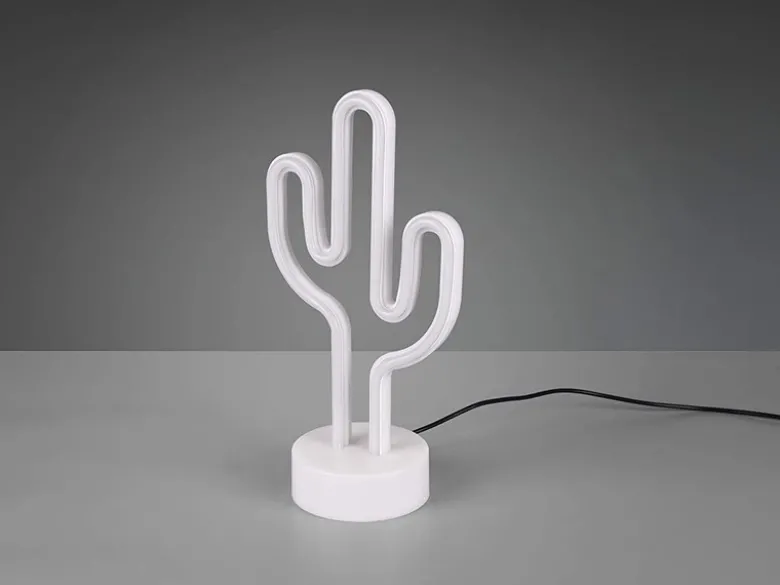 2er SET Deko LED Tischleuchte Kaktus Batterie- oder USB betrieben, Höhe 29cm
