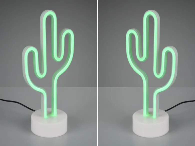 2er SET Deko LED Tischleuchte Kaktus Batterie- oder USB betrieben, Höhe 29cm