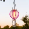 2er Set Deko Solarleuchte mit Heißluftballon in Pink & Rosa, Höhe 46,5cm