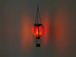 2er Set Deko Solarleuchte mit Heißluftballon in Pink & Rosa, Höhe 46,5cm