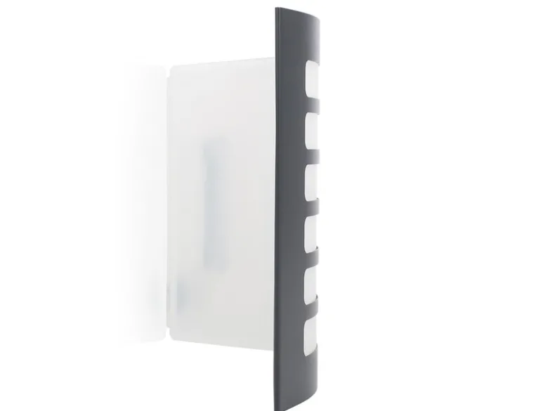 2er Set dezente LED Außenwandleuchte mit grauem Edelstahlcover, IP44, 20 x 15 cm