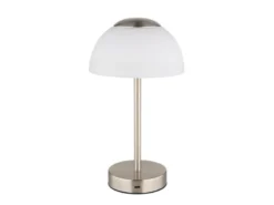 2er Set Dimmbare Akku Tischleuchten per USB aufladbar, Silber, Höhe 31cm