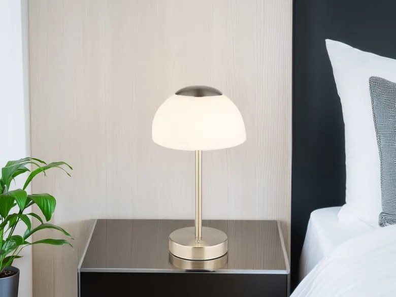 2er Set Dimmbare Akku Tischleuchten per USB aufladbar, Silber, Höhe 31cm