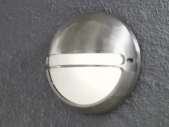 2er Set dimmbare Außenwandleuchte TORINO Aluminium / Acrylglas opal, Ø 26cm
