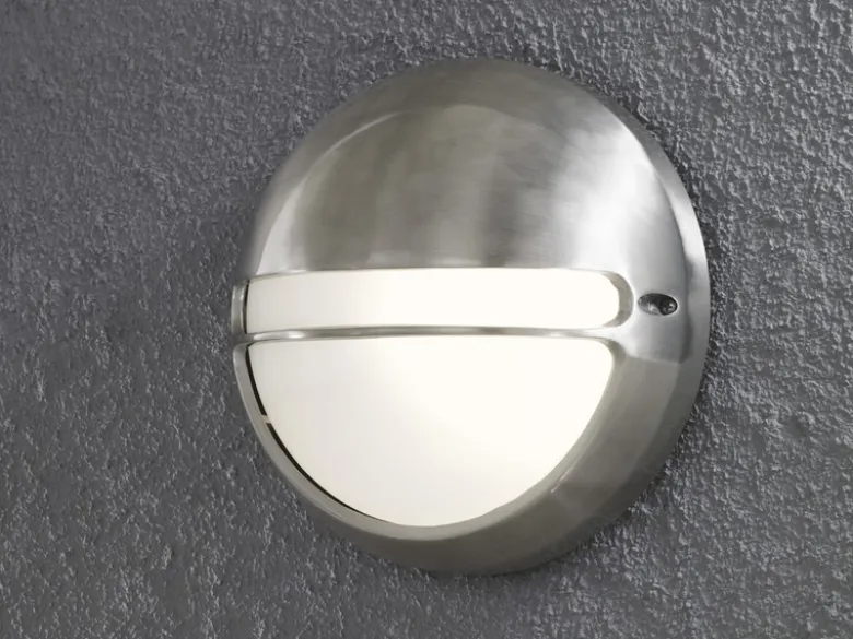 2er Set dimmbare Außenwandleuchte TORINO Aluminium / Acrylglas opal, Ø 26cm