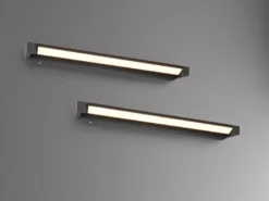 2er SET dimmbare LED Bad Spiegelleuchten schwenkbar, Schwarz Breite 80cm