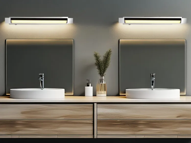 2er SET dimmbare LED Bad Spiegelleuchten schwenkbar, Chrom Breite 50cm
