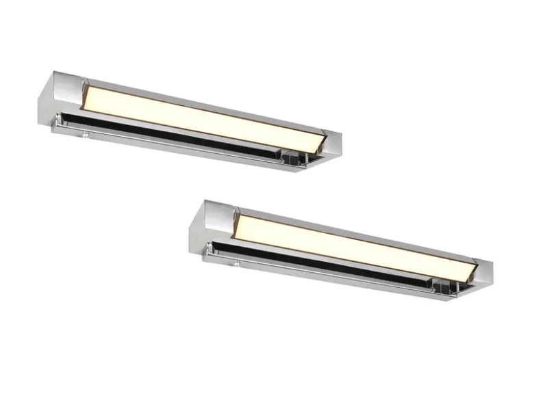 2er SET dimmbare LED Bad Spiegelleuchten schwenkbar, Chrom Breite 50cm