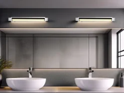 2er SET dimmbare LED Bad Spiegelleuchten schwenkbar, Chrom Breite 50cm