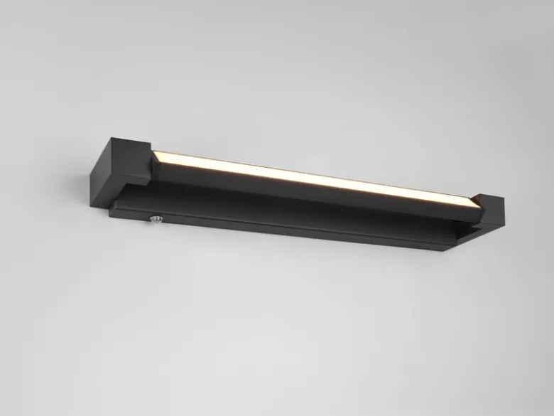2er SET dimmbare LED Bad Spiegelleuchten schwenkbar, Schwarz Breite 50cm