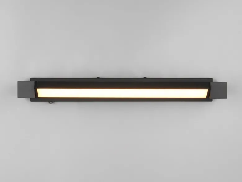 2er SET dimmbare LED Bad Spiegelleuchten schwenkbar, Schwarz Breite 50cm
