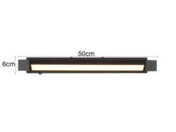 2er SET dimmbare LED Bad Spiegelleuchten schwenkbar, Schwarz Breite 50cm