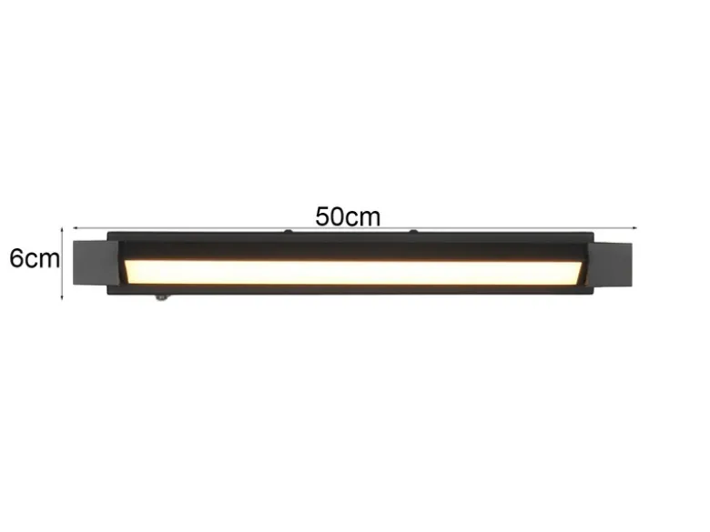 2er SET dimmbare LED Bad Spiegelleuchten schwenkbar, Schwarz Breite 50cm