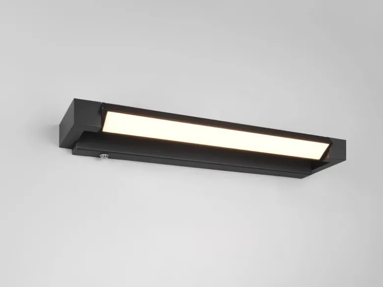 2er SET dimmbare LED Bad Spiegelleuchten schwenkbar, Schwarz Breite 50cm
