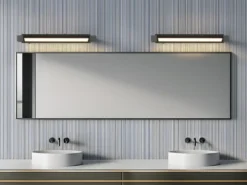 2er SET dimmbare LED Bad Spiegelleuchten schwenkbar, Schwarz Breite 50cm