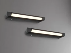 2er SET dimmbare LED Bad Spiegelleuchten schwenkbar, Schwarz Breite 50cm