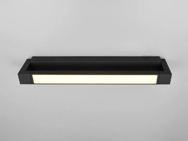 2er SET dimmbare LED Bad Spiegelleuchten schwenkbar, Schwarz Breite 50cm