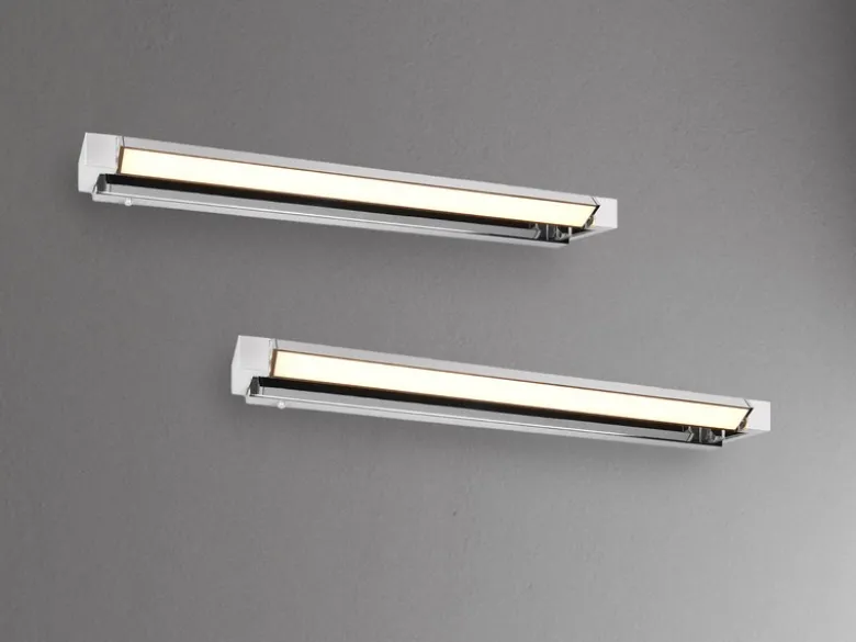 2er SET dimmbare LED Bad Spiegelleuchten schwenkbar, Chrom Breite 80cm
