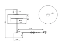 2er SET dimmbare LED Tischlampen im modernen Design, Hellgrau, Höhe 45,5cm