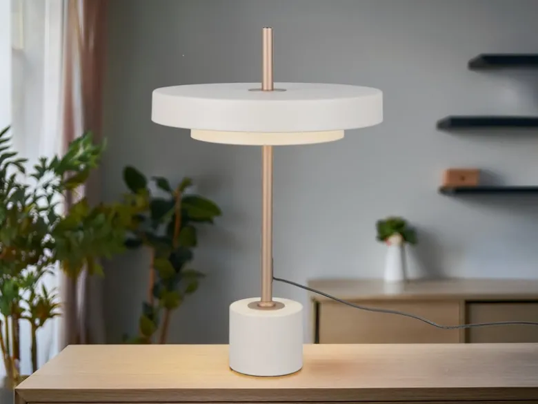 2er SET dimmbare LED Tischlampen im modernen Design, Hellgrau, Höhe 45,5cm
