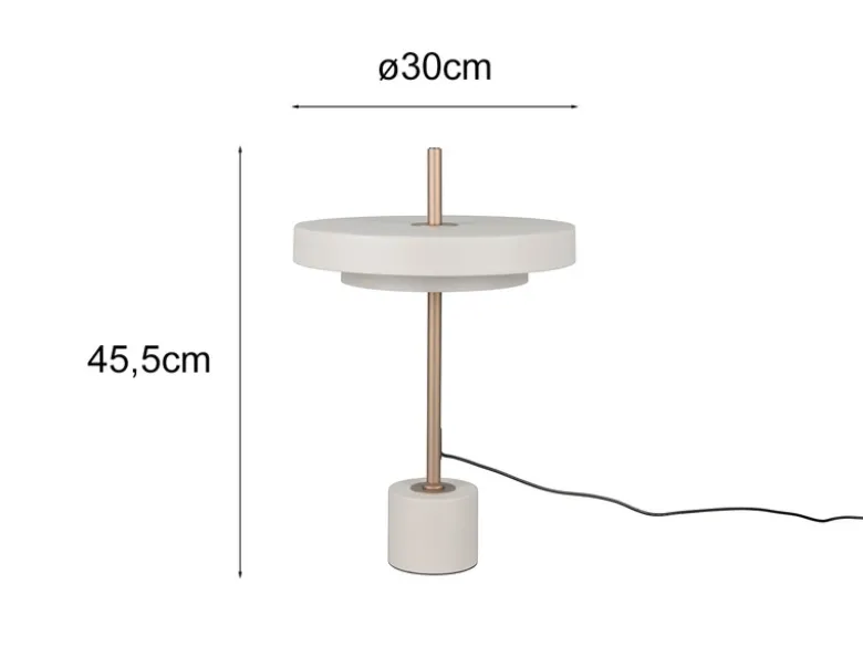 2er SET dimmbare LED Tischlampen im modernen Design, Hellgrau, Höhe 45,5cm