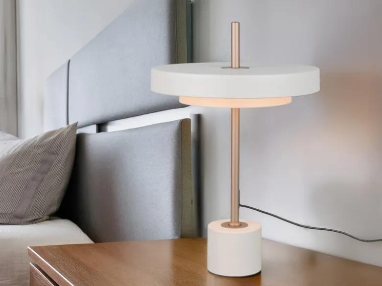 2er SET dimmbare LED Tischlampen im modernen Design, Hellgrau, Höhe 45,5cm