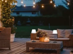 2er SET dimmbare Outdoor Akku Tischlampen ohne Stromkabel - Höhe 38cm
